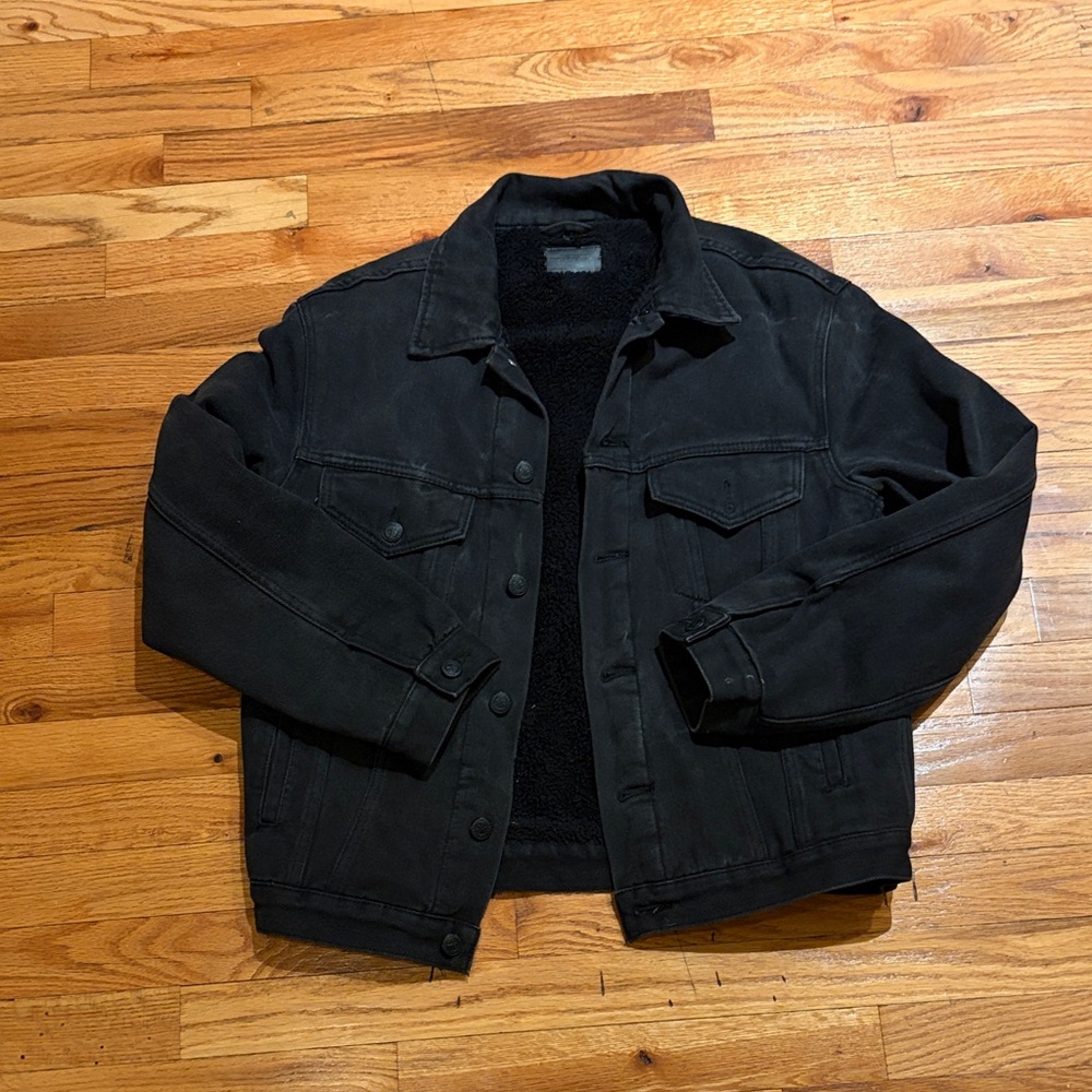 Zara Women's Lined Black Denim Jacket
